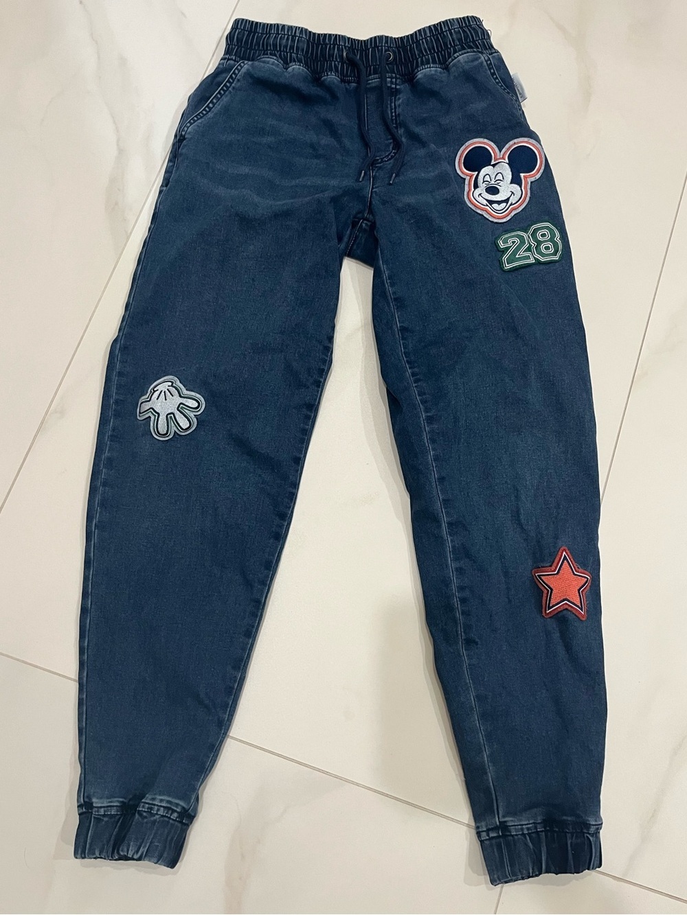 Her Universe WOMEN Disney Navy Jogger Pants with Mickey & Patch Accents size M